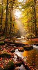 Autumnal Serenity - A Streams Journey Through a Golden Forest.