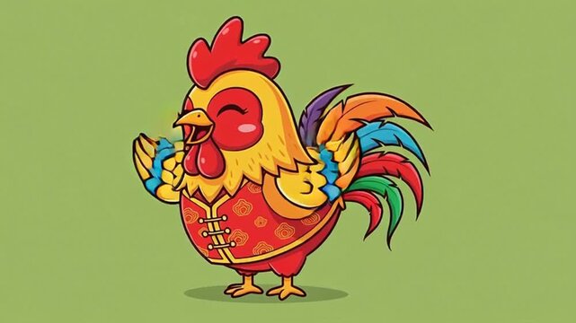 chinese new year rooster cartoon