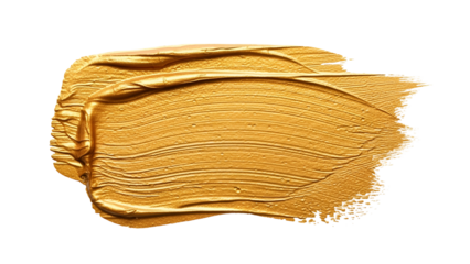 Gold makeup smudge isolated on white background