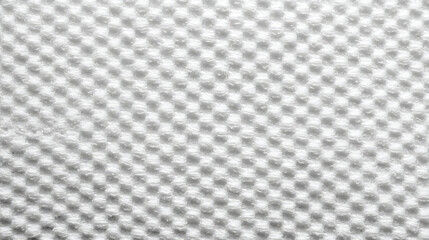 Close-up of White Woven Grid Texture fabric textile