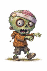 Cute Cartoon Zombie Character (Funny Horror)