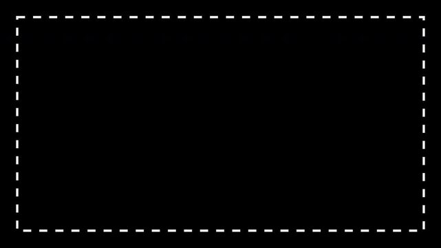 Animated Dashed Rectangle Frame Transparent Background 4K