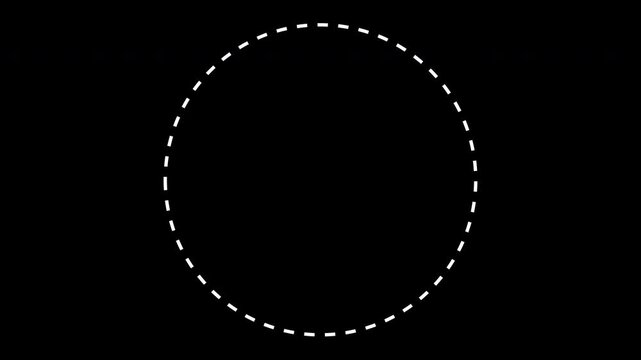 Animated Dashed Circle Frame Transparent Background 4K
