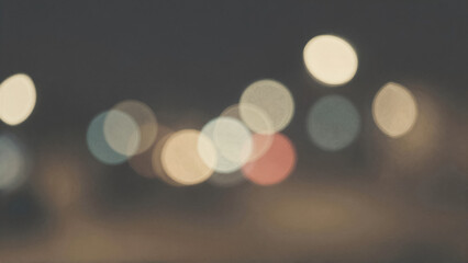 Abstract Defocused City Lights Bokeh Background with Soft Colorful Circles and Shallow Depth of Field
