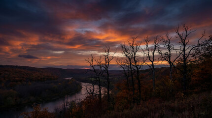 Autumn Sunset Over the River