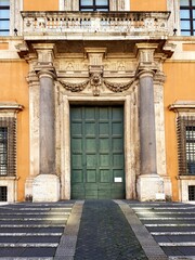old door of the ancient building, venice, italy, europe