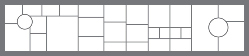 Display for photo collage gallery template layout. moodboard for family, business and people grid collage. black and white vector illustration