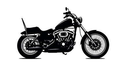 Obraz premium Vintage Motorcycle Silhouette: A sleek, classic motorcycle silhouette, showcasing the raw power and timeless appeal of the open road and individual freedom.