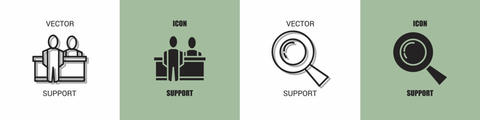 Support icon line. Support vector illustration.