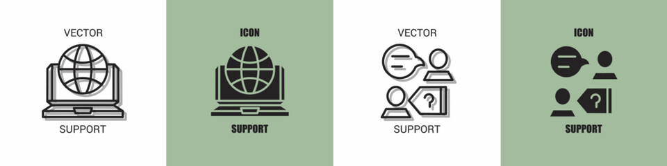 Support icon line. Support vector illustration.