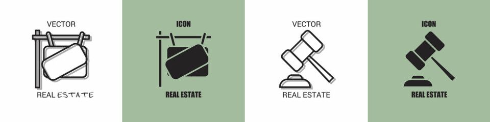 Real estate icon line. Real estate vector illustration.