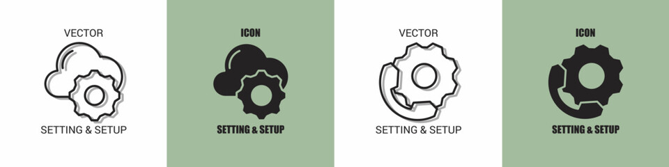 Setting and setup icon line. Setting and setup vector illustration.