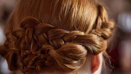 Naklejka premium A detailed shot of a person's hair, showcasing the intricate design and texture