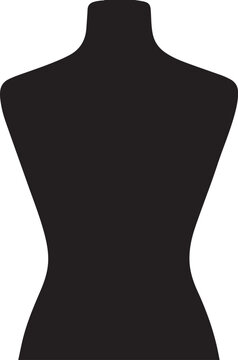 Black mannequin torso isolated on white background