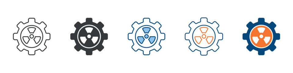 Nuclear Energy Icon Set Multiple Style Collection 