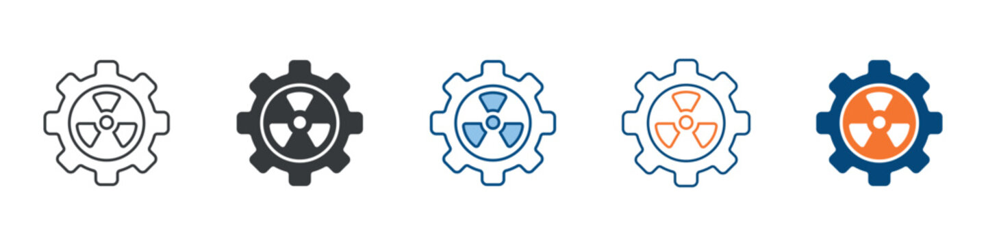 Nuclear Energy Icon Set Multiple Style Collection 