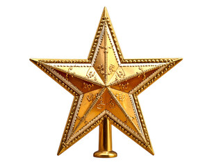 Obraz premium Ornate golden five-pointed star, a shining tree topper