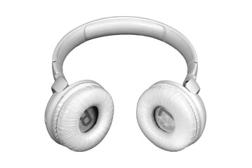Modern white wireless headphones on an isolated background