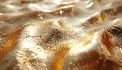 Gold Foil Surface with Natural Wrinkles and Shine