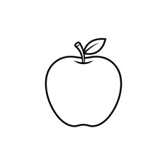 Fototapeta premium Apple Line Icon, Minimal Outline Fruit Symbol Adobe Illustrator Artwork