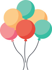 Colorful balloons celebration flat design