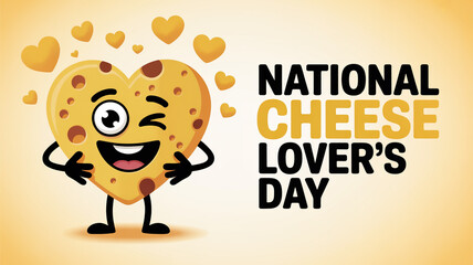 Celebrating national cheese lover s day with a cheerful animated cheese heart character