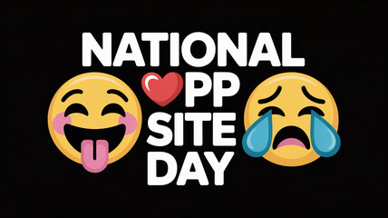 National puppy site day featuring smiling and crying emoji faces