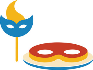 Pancake mask celebration flat design