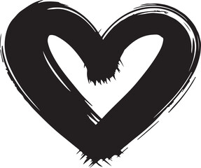 Single Heart, love, romance, or Valentine's Day heart. Heart vector icons. Artistic black heart icon vector.