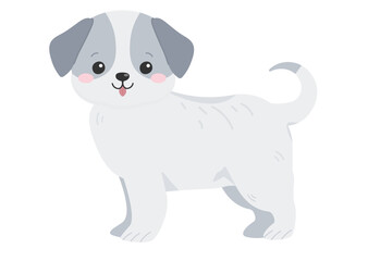 Cute Dog Flat Vector Illustration