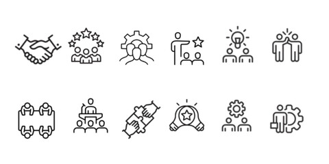Teamwork Vector Icon Set 