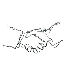 Line Drawing Handshake, agreement, 
partnership