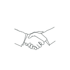 Line Drawing Handshake, agreement, 
partnership