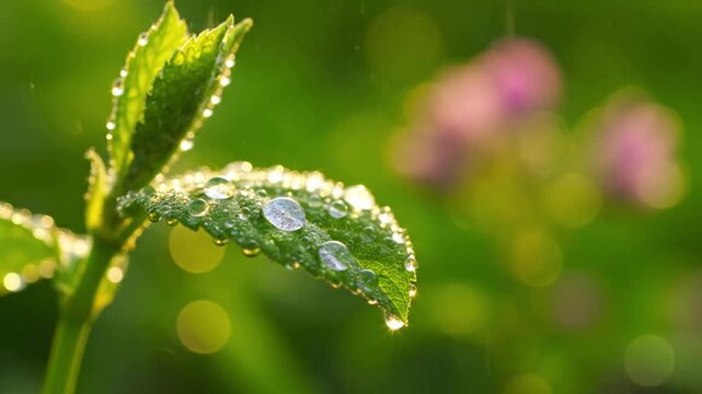 Sparkling Dew Kisses on Morning Jewels: A Serene Spring Macro Shot