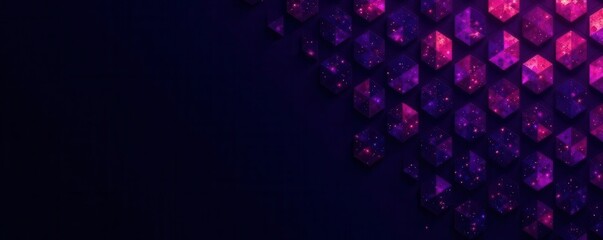 Intricate purple geometric pattern on black background, marketing, modern, texture