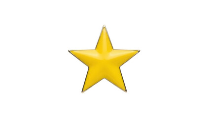 Shiny yellow star isolated PNG on transparent background, award or achievement symbol for graphic...