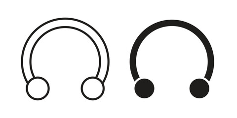 Piercing icons vector. Line and glyph design with editable stroke © Abstractor