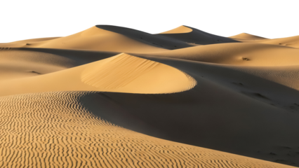 Sand dunes in desert landscape PNG, isolated arid climate scenery on transparent background, nature travel destination
