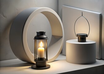 Two unique lantern style lamps on decorative stands