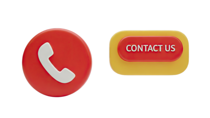 3D Contact Us Button and Phone Icon
