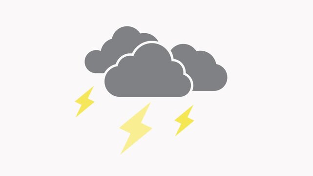 lightning icon animation simple flat