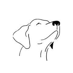 Vector of a dog head on a white background. Pet. Animals.