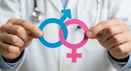 Doctor page page page holding male and female symbols