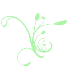 Plant Leaves Botanical Abstract Artwork with Minimal Organic Flowing Shapes