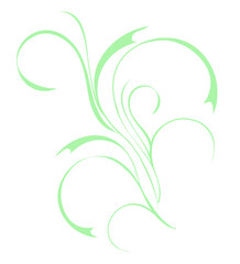 Plant Leaves Botanical Abstract Digital Art with Soft Green Natural Style