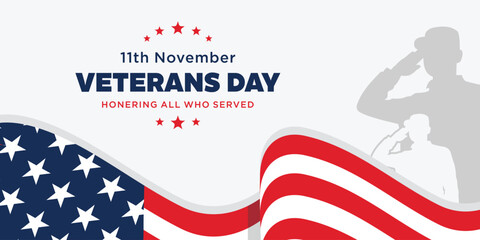 Happy Veterans Day. honor heroes, Holiday concept, November 11. Template for background, banner, card, poster with text inscription.