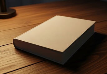 A book lying on a wooden table in a room