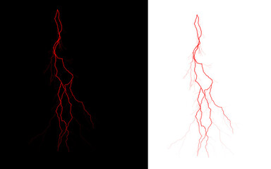 Lightning Bolt Graphic on Black and White Split Background
