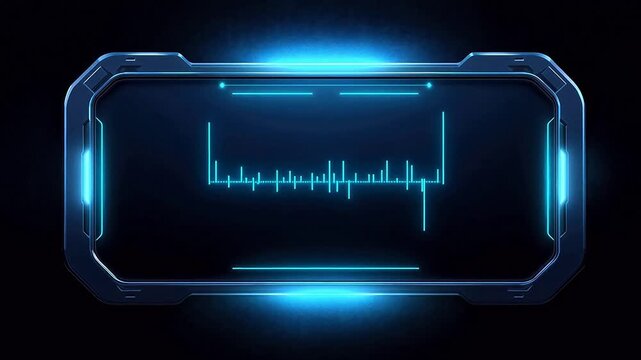Futuristic blue glowing frame