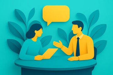 A man and a woman are having a conversation